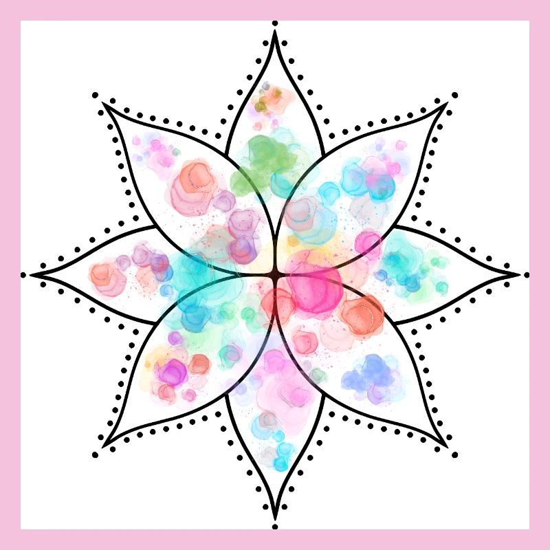 Mandala Fleur pastel Aquarelle