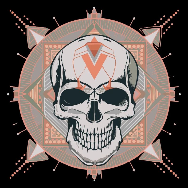 Cyber Geometrisches Schädel-Mandala