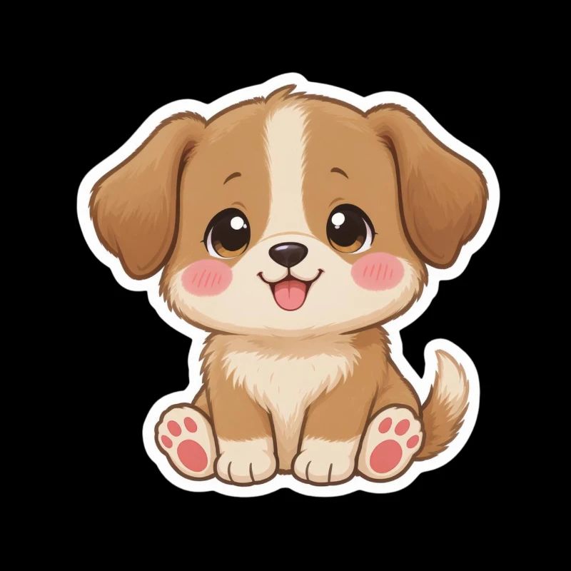 Adorable chiot autocollant