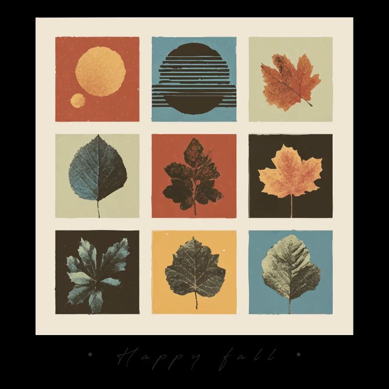 Autumn Leaf Mosaic Grid