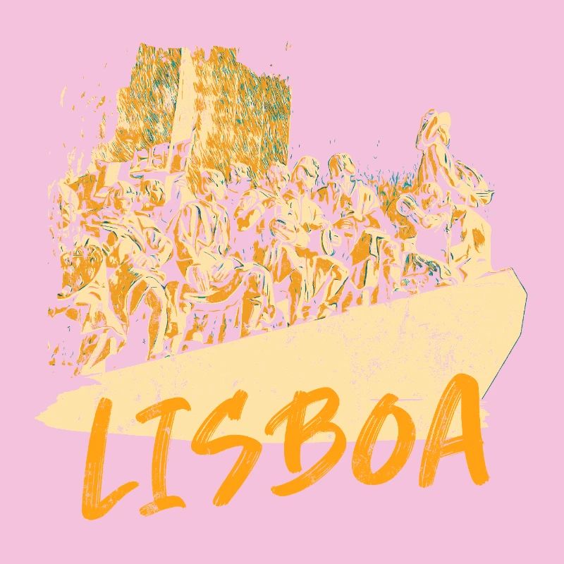 Monument Découvertes Lisbonne illustration ocre