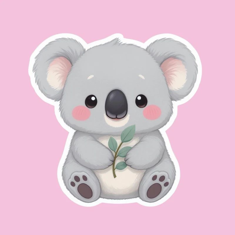 Koala Cutie avec étreinte de feuille