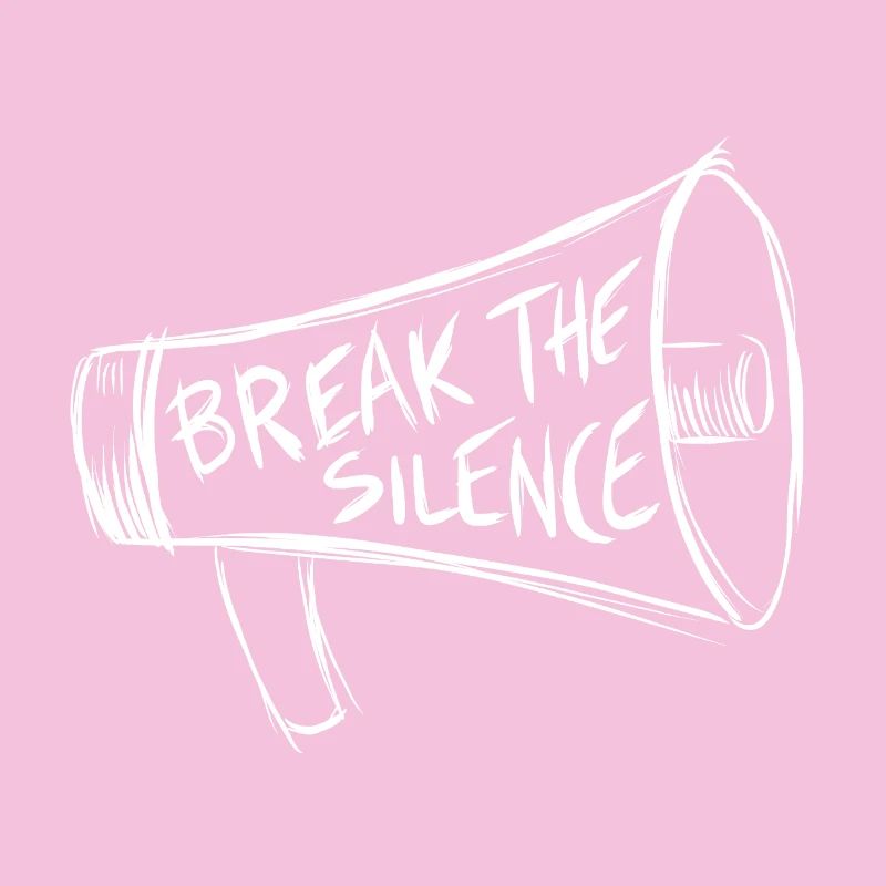 Break the Silence Megaphone Line Art