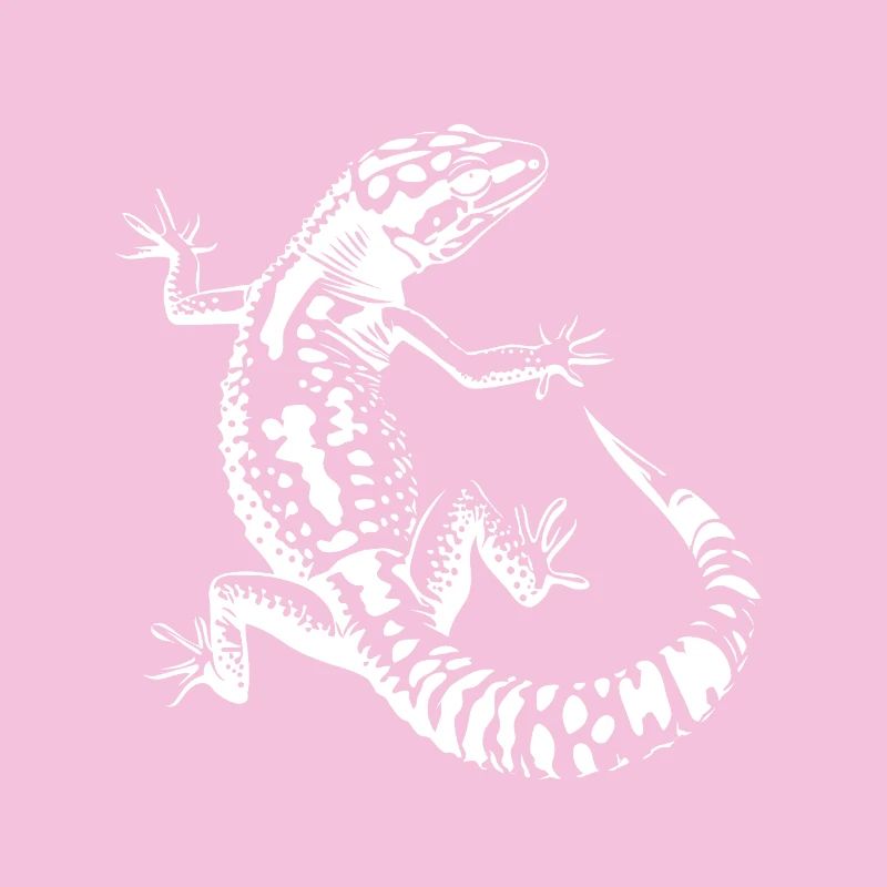 Silhouette de lézard noir et blanc Gecko léopard