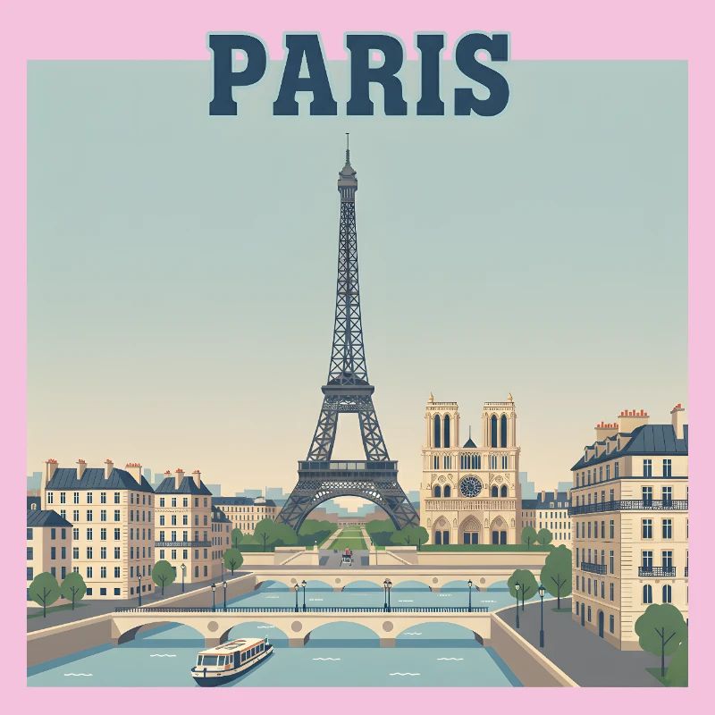 Imprimé Eiffel de la Skyline de Paris