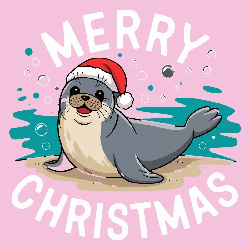 Joyeux Noël Mignon Phoque de Noël
