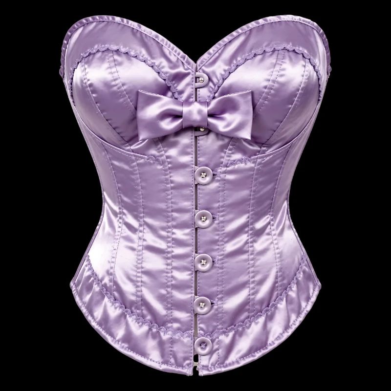 Lavender Satin Corset with Bow