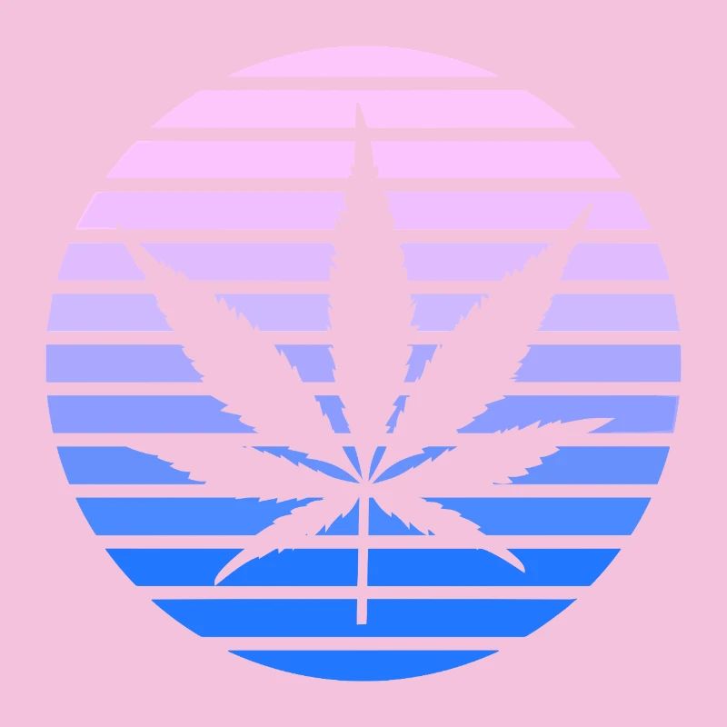 Cannabis Hemp Leaf Style Rétro Sunset Vintage