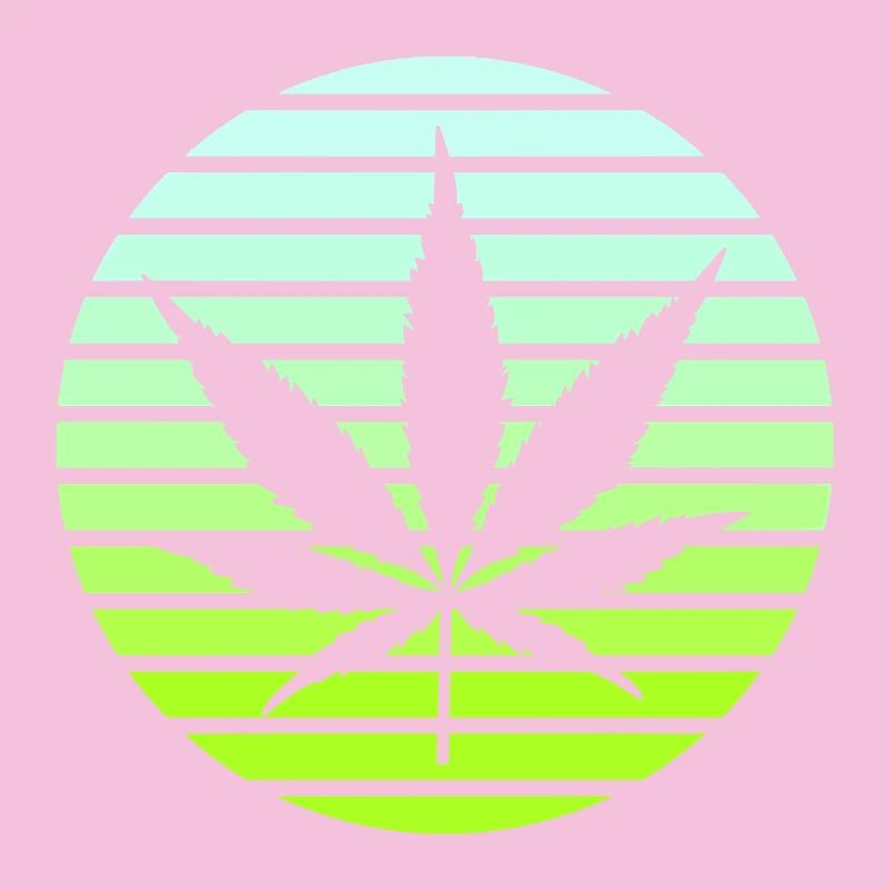 Cannabis Hemp Leaf Style Rétro Sunset Vintage