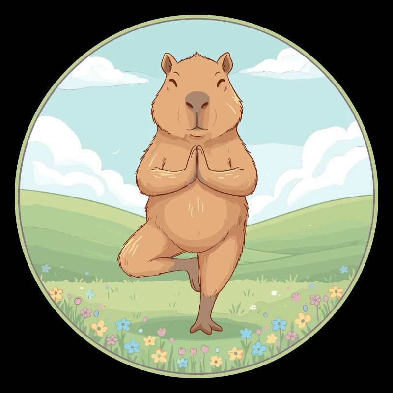 Art de la pleine conscience en posture zen capybara yoga