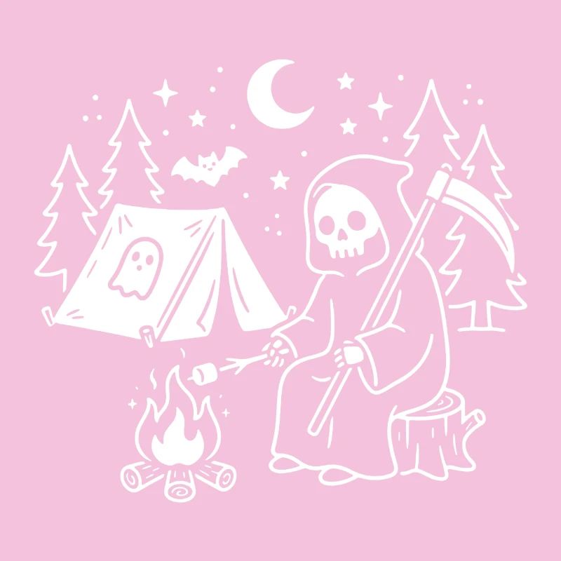 Faucheuse nocturne au feu de camp