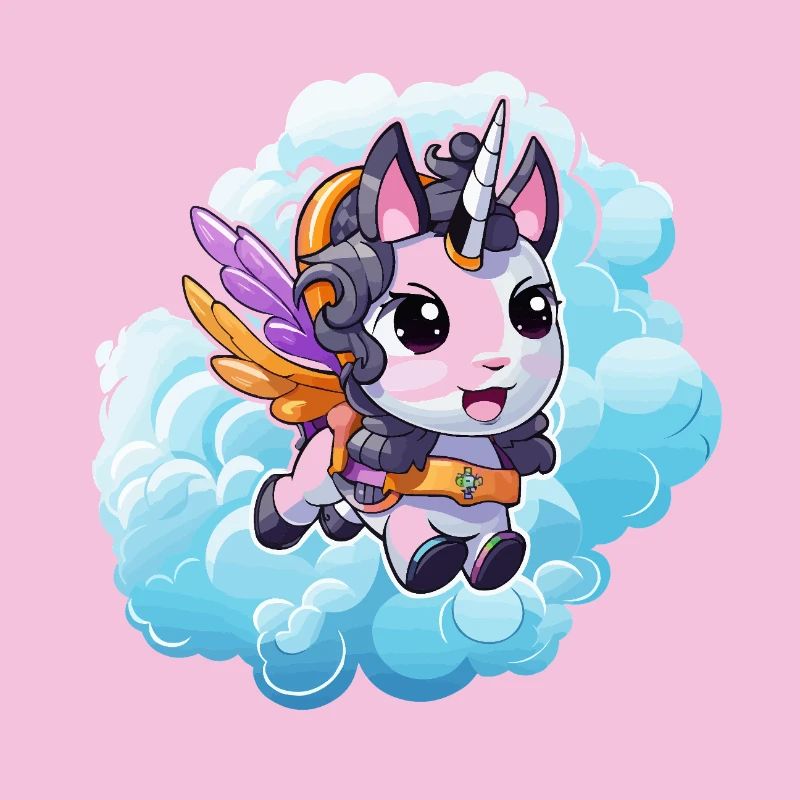 Kleines Einhorn-Pony Wolkenflug