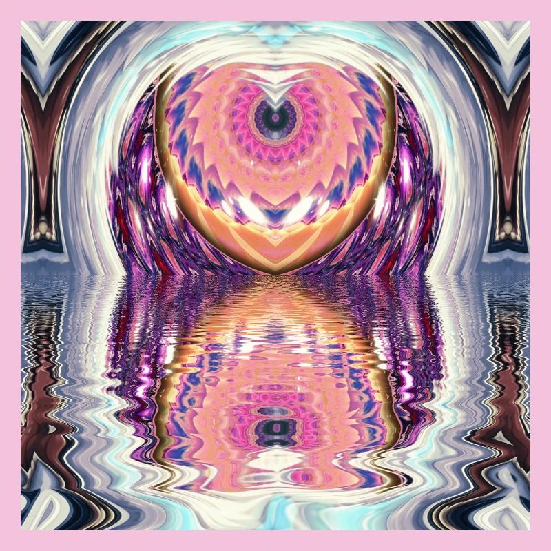 Circle Mandala Reflection in Neon Colors