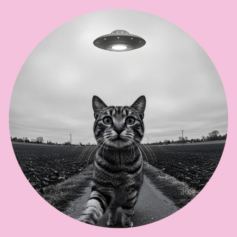 Design drôle d’extraterrestre d’un chat spatial OVNI