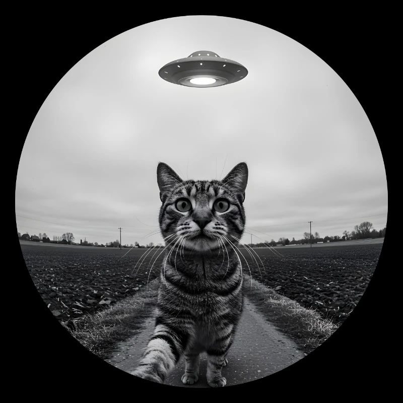Lustiges UFO Weltraum Katze Alien Design