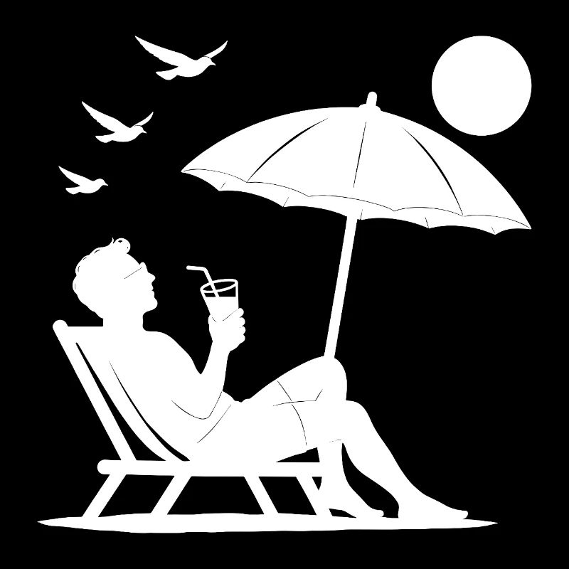 Relaxing in a deck chair on the beach