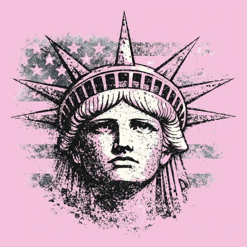 Statue de la Liberté avec drapeau américain