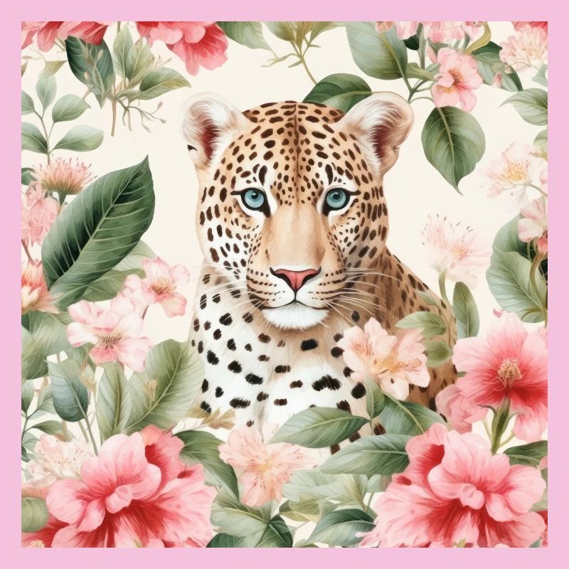 Aquarell-Blütenleopard
