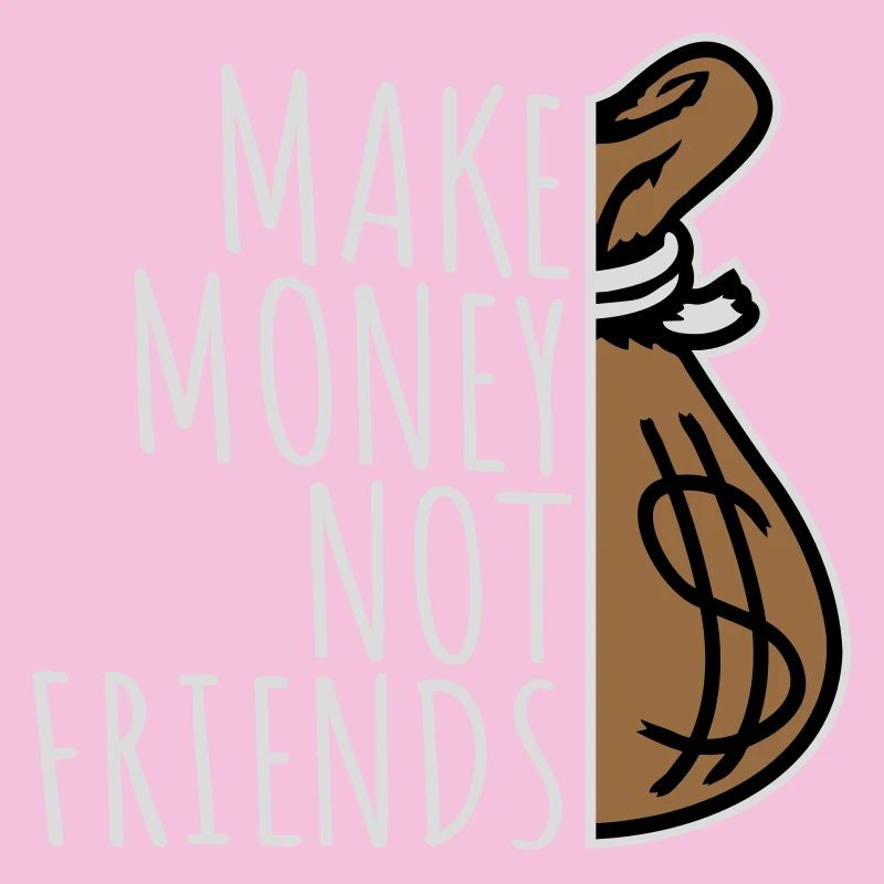 Make Money Not Friends Hustle Zitat Spruch Logo