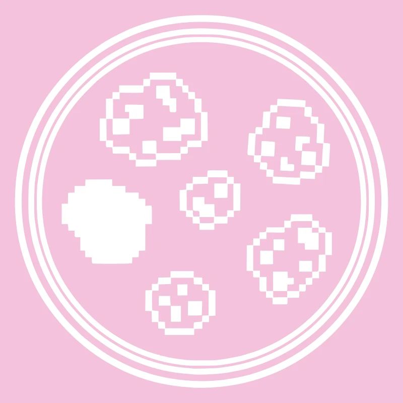 Bactéries en pixel art de la boîte de Petri