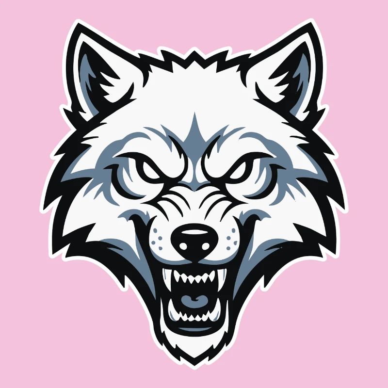 Wild Arctic White Wolf Wolf Mascot Logo