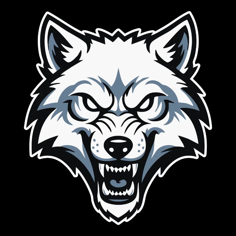 Wild Arctic White Wolf Wolf Mascot Logo