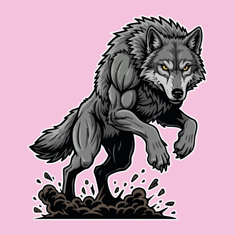 Werwolf Mighty Racing Maskottchen Wolf