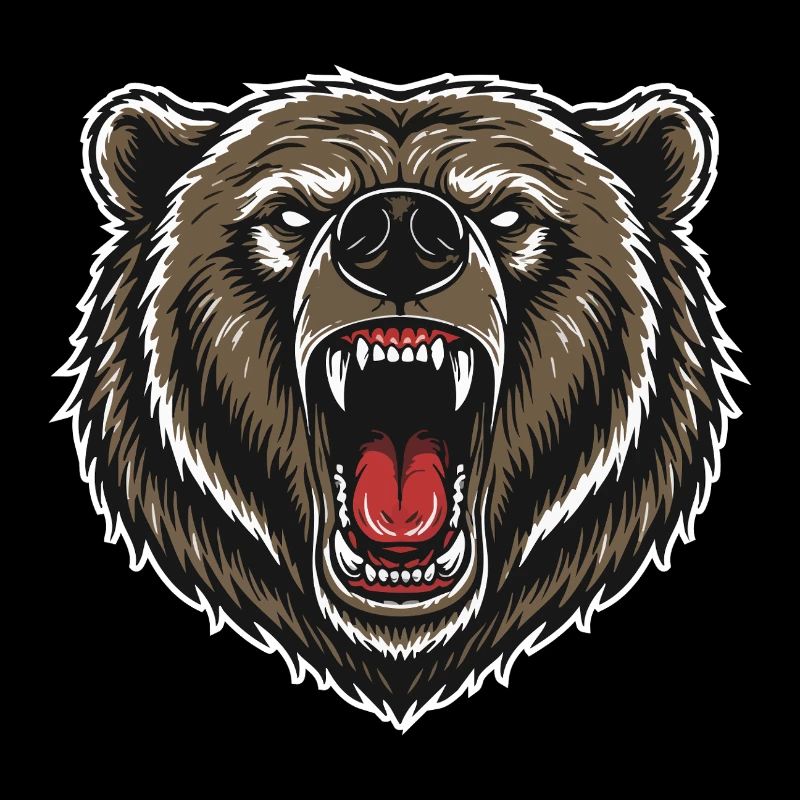 Wild Grizzly Bear Anger Logo Maskottchen Bär