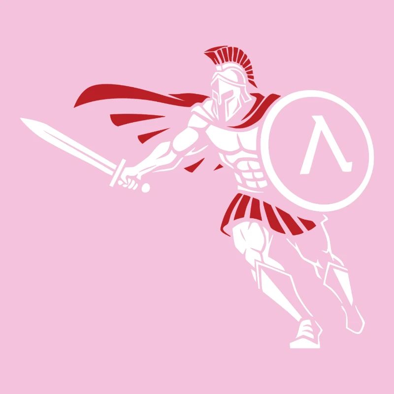 Spartan Attack Sword Shield Spartan-Maskottchen