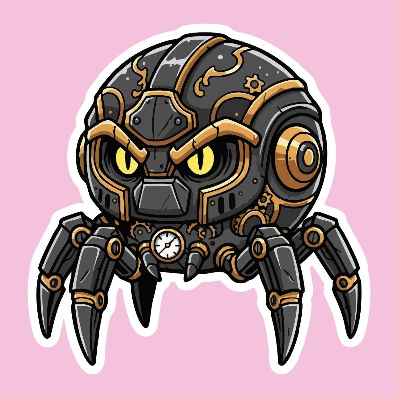 Steampunk Black Watchmaking Spider Sentinel