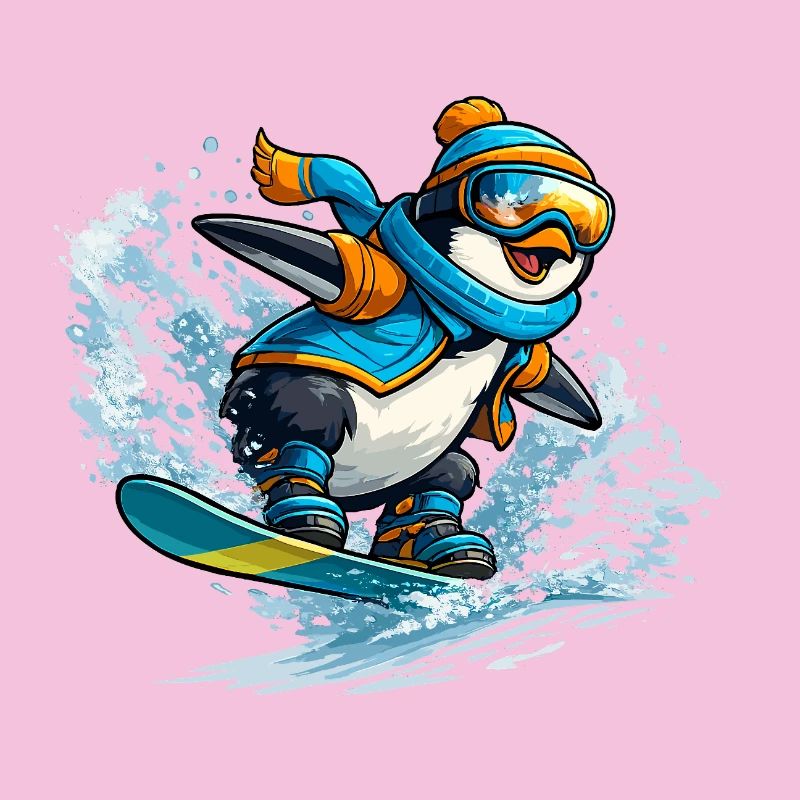 Penguin Snowboard Blue-Orange