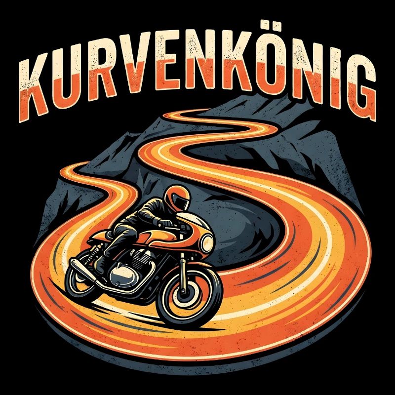 Kurvenkönig - Retro Motorrad Biker Geschenk