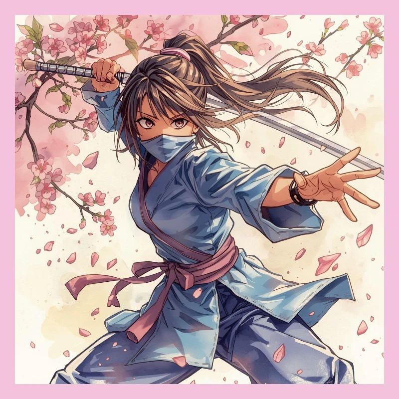 Flower Blade Ninja in Kimono