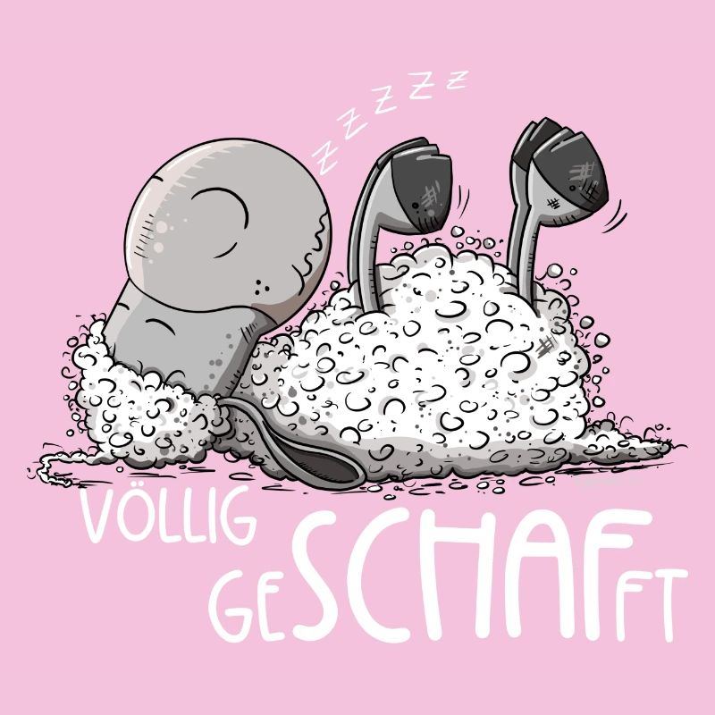 Kleines Schlafendes Schaf Völlig Geschafft