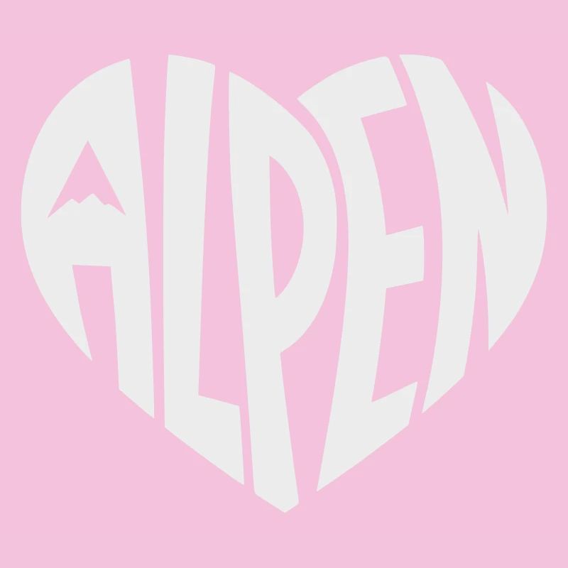 Alpen Herzdesign - Designfarbe variabel