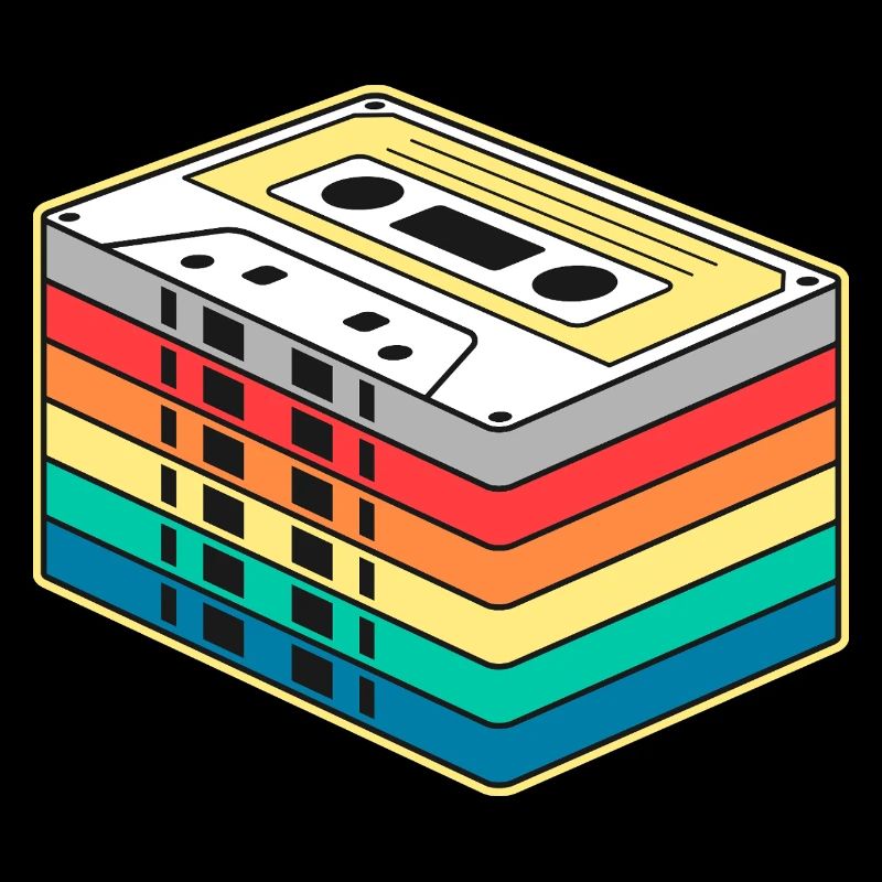Vibrant Rainbow Cassette Tape