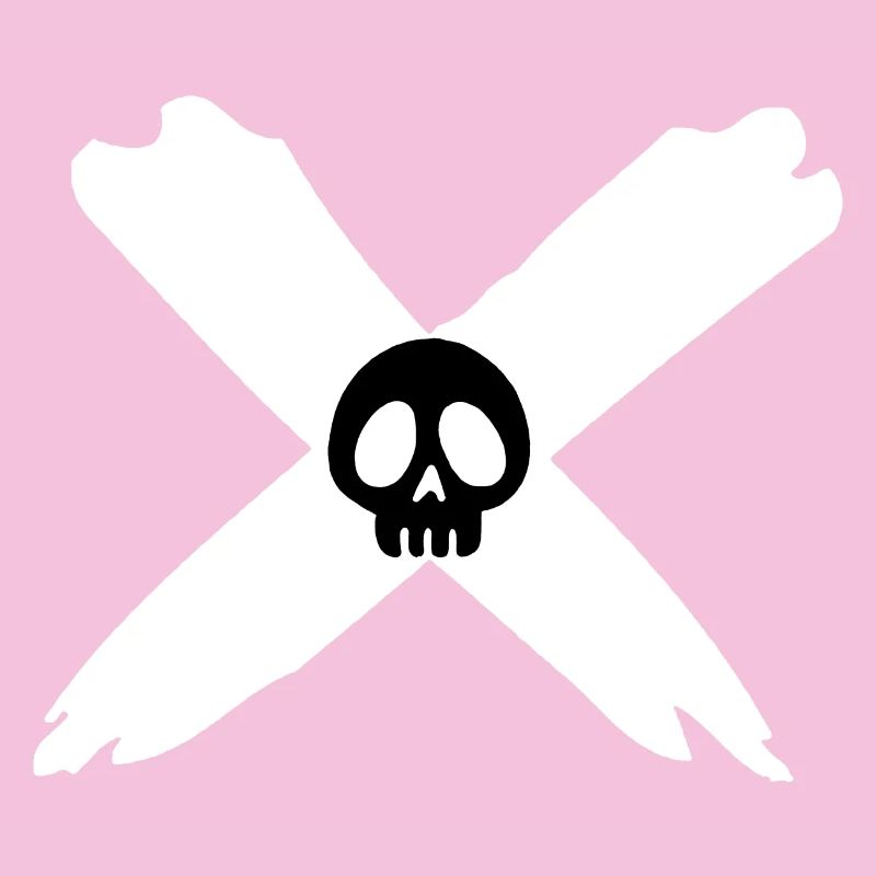 Skull and white cross