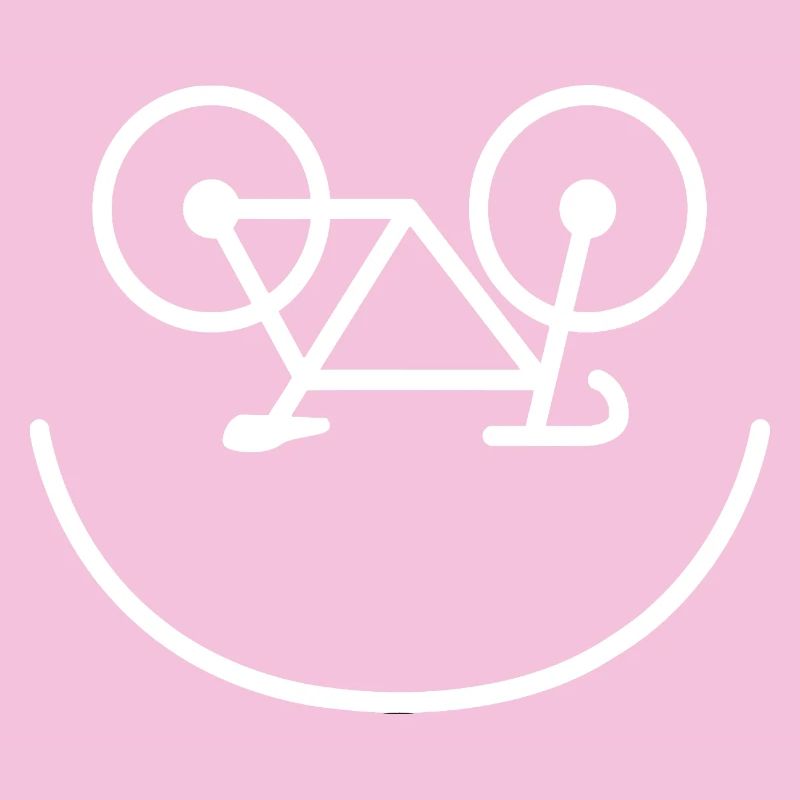 Minimalist Bicycle Smile Line Art