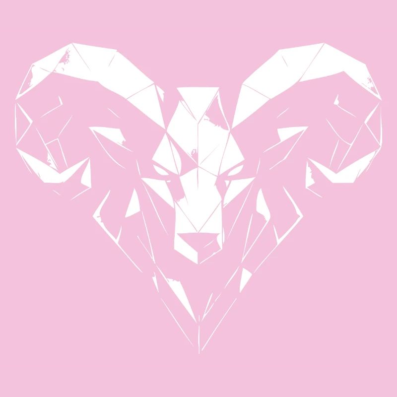 Geometrischer Widder Polygon Design