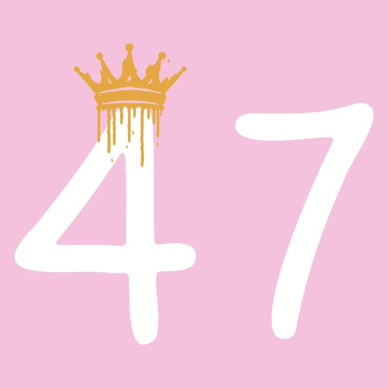 Golden crown over number 47 design