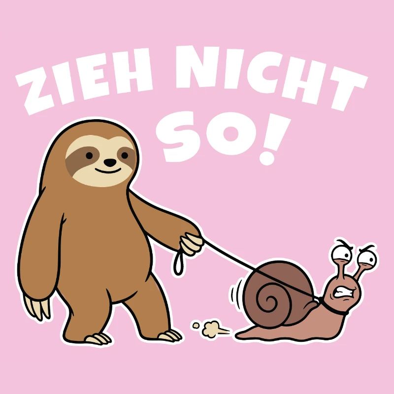 Don't pull like that! Sloth walks with snail