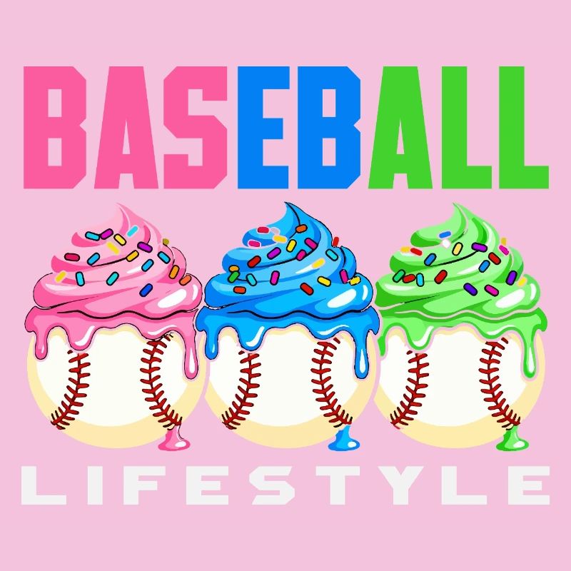 Mode de vie de baseball Cupcakes sucrés