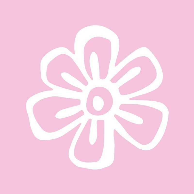 Eine weiße Blume mit breiten Strichen.