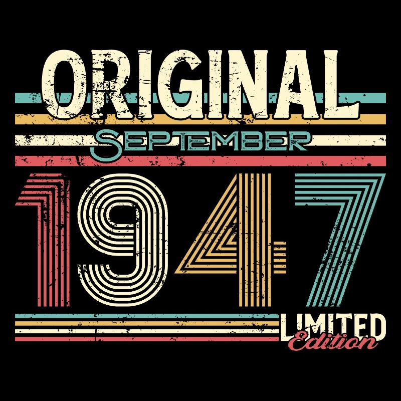 Modèle d'impression rétro de septembre 1947