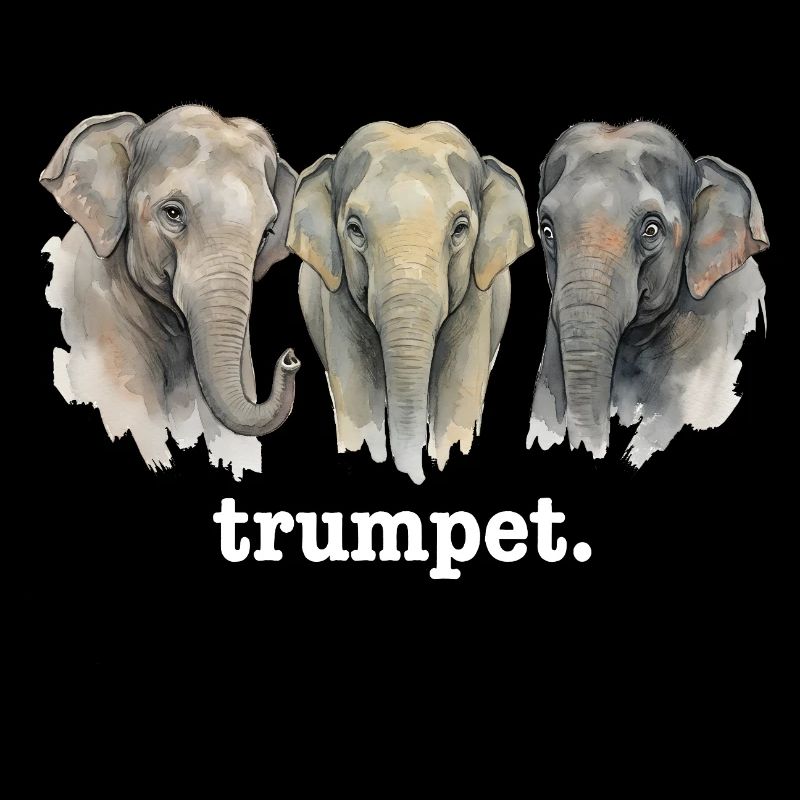 Trompette d’éléphant Amusé drôle d’éléphants Tromp