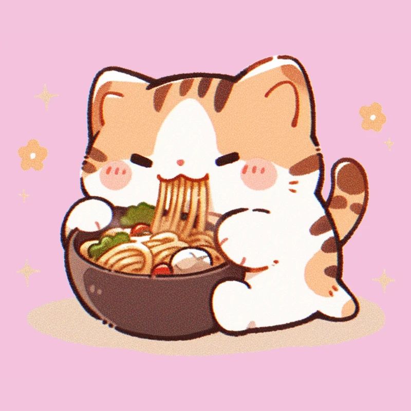 Katze isst Spaghetti Meme