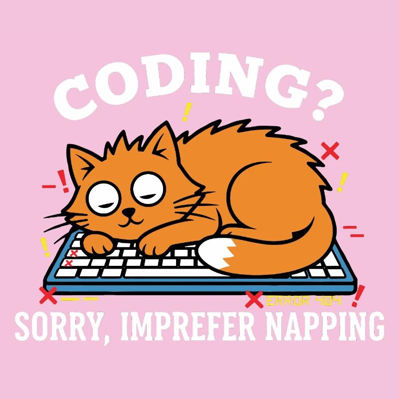 Coding? Sorry, I prefer to sleep Funny Cat