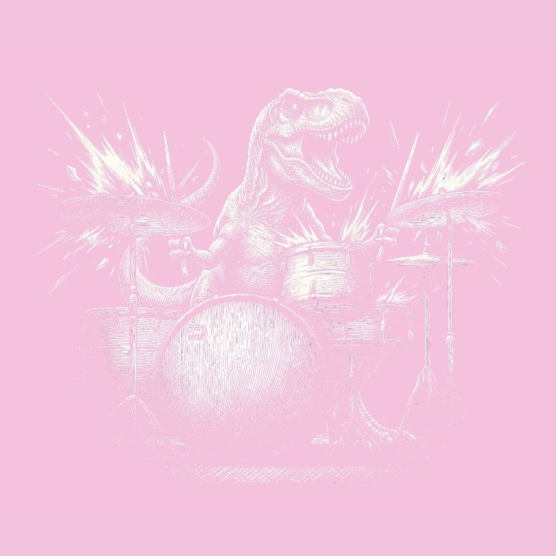 Dinosaur T-Rex Drums Drummer Rock Dino