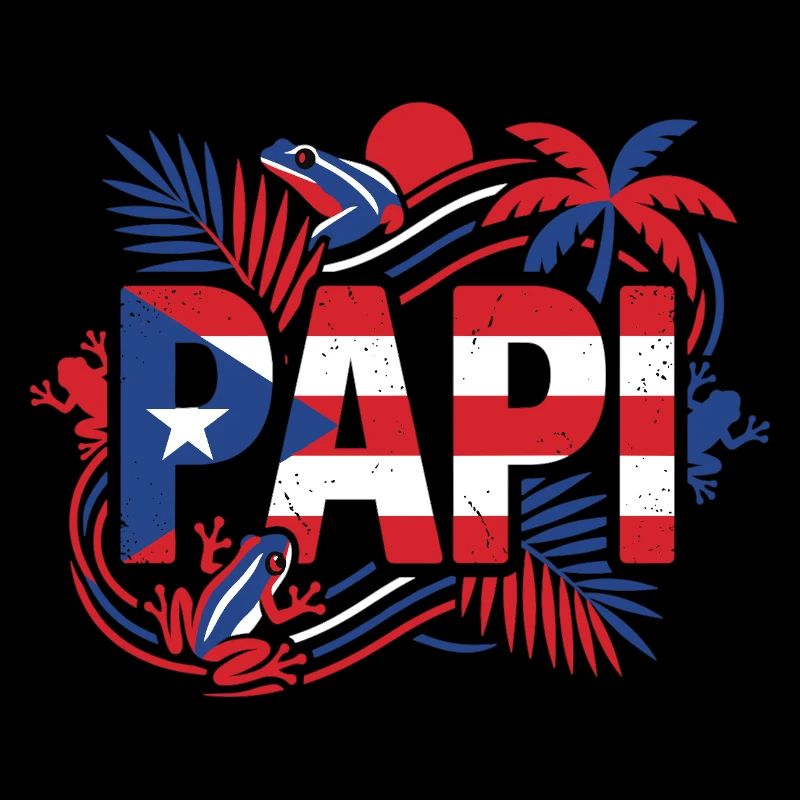 Papi Porto Rico Drapeau Grenouille Tropiques