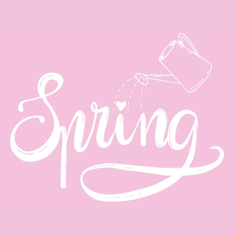 spring frühlingsbeginn garten gießen lettering